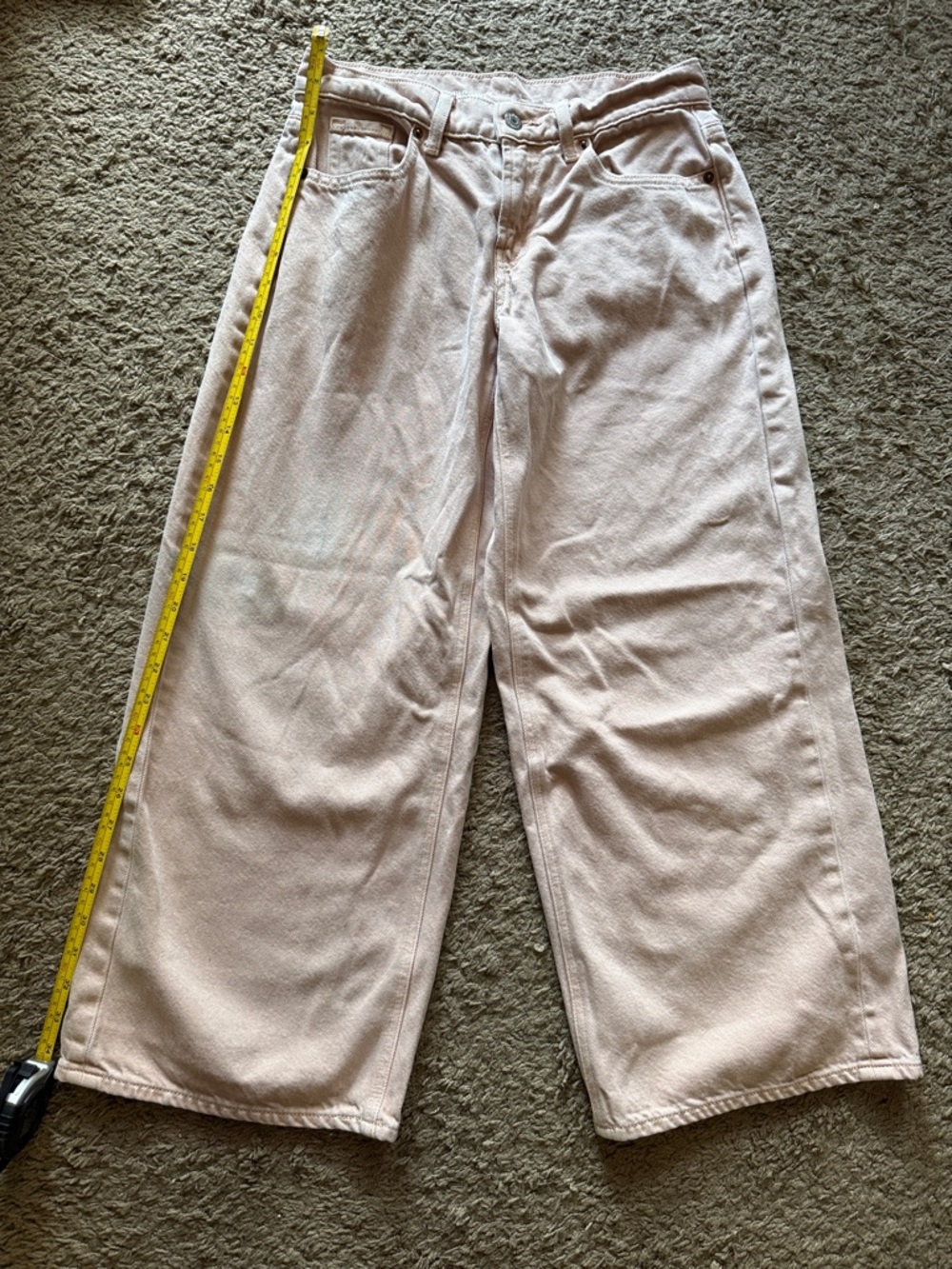 Old Navy 0 Petite Women’s Wide-Leg Light Pink Jeans